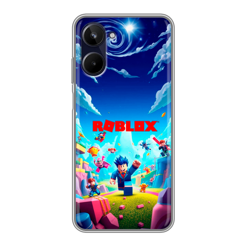Силиконовый противоударный чехол на Realme 10 4G с принтом Roblox Роблокс Силиконовый противоударный чехол на Realme 10 4G с принтом Roblox Роблокс
