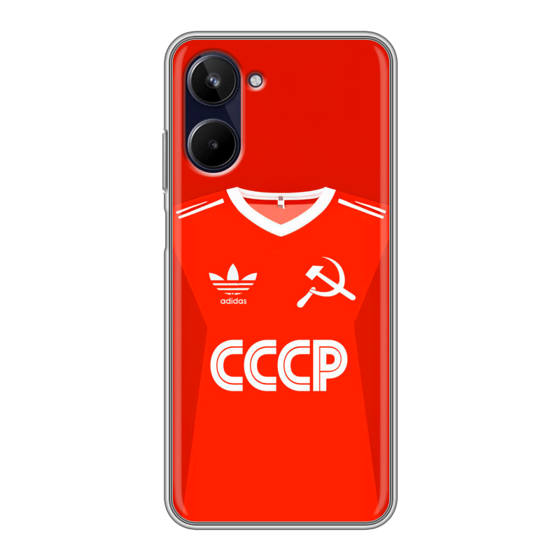 Силиконовый противоударный чехол на Realme 10 4G с принтом Флаг Герб СССР Силиконовый противоударный чехол на Realme 10 4G с принтом Флаг Герб СССР