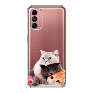 Силиконовый чехол на Samsung Galaxy A04s с принтом Кошки Силиконовый чехол на Samsung Galaxy A04s с принтом Кошки