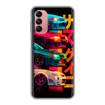 Силиконовый чехол на Samsung Galaxy A04s с принтом Гоночные машины