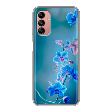 Силиконовый чехол на Samsung Galaxy A04s с принтом Голубые цветы