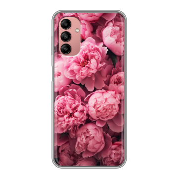 Силиконовый чехол на Samsung Galaxy A04s с принтом цветы пионы