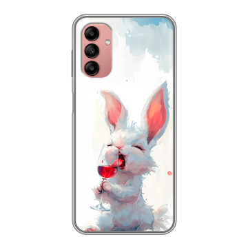 Силиконовый чехол на Samsung Galaxy A04s с принтом кролик зайчик