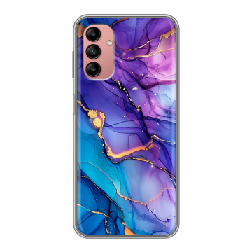 Силиконовый чехол на Samsung Galaxy A04s с принтом синий мрамор