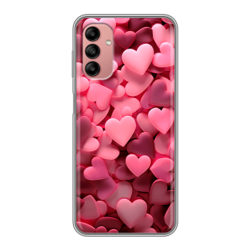 Силиконовый чехол на Samsung Galaxy A04s с принтом розовые сердечки
