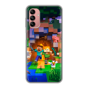 Силиконовый чехол на Samsung Galaxy A04s с принтом Майнкрафт Minecraft Силиконовый чехол на Samsung Galaxy A04s с принтом Майнкрафт Minecraft