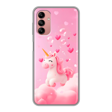 Силиконовый чехол на Samsung Galaxy A04s с принтом Единорог