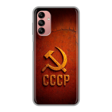 Силиконовый чехол на Samsung Galaxy A04s с принтом Флаг Герб СССР