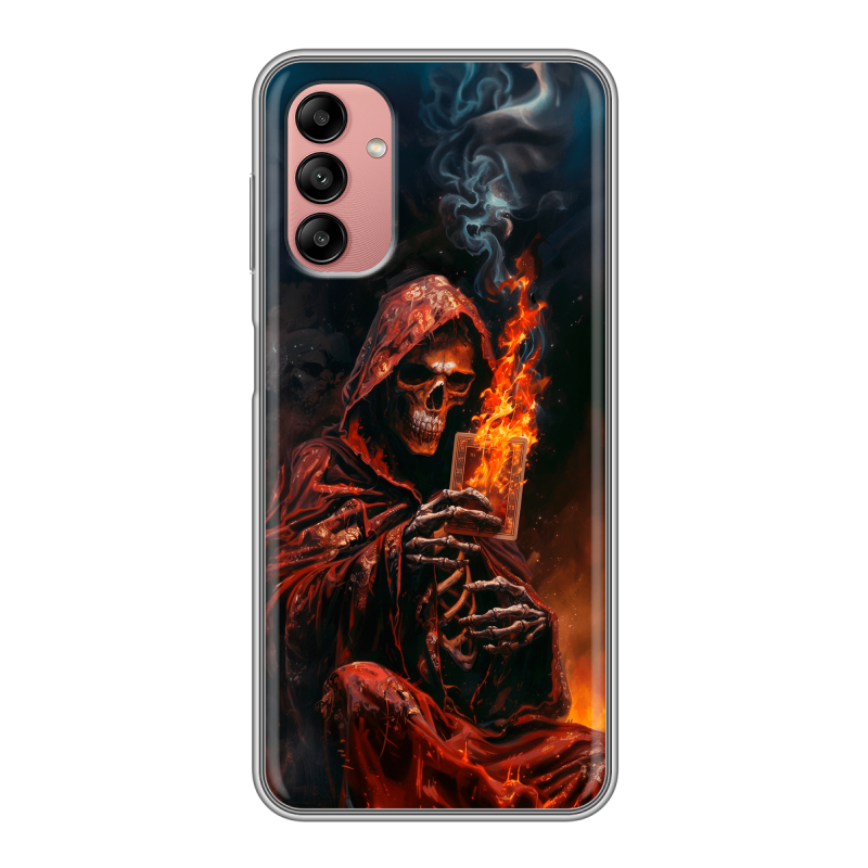 Силиконовый чехол на Samsung Galaxy A04s с принтом Скелет и карты Силиконовый чехол на Samsung Galaxy A04s с принтом Скелет и карты