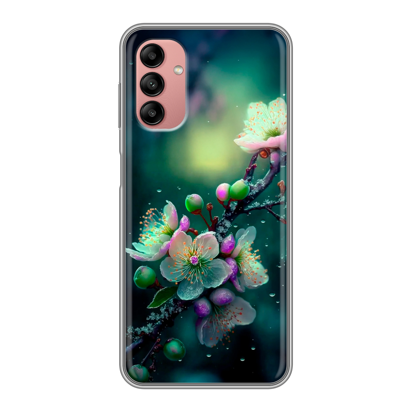 Силиконовый чехол на Samsung Galaxy A04s с принтом Цветы и мрамор Силиконовый чехол на Samsung Galaxy A04s с принтом Цветы и мрамор