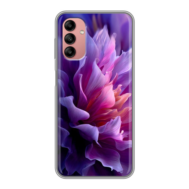 Силиконовый противоударный чехол на Samsung Galaxy A04s с принтом женский цветы Силиконовый противоударный чехол на Samsung Galaxy A04s с принтом женский цветы