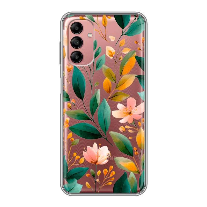 Силиконовый чехол на Samsung Galaxy A04s с принтом Цветы паттерн Силиконовый чехол на Samsung Galaxy A04s с принтом Цветы паттерн