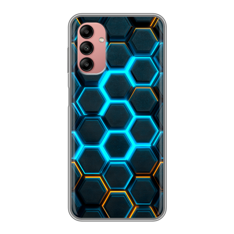 Силиконовый чехол на Samsung Galaxy A04s с принтом Неоновые соты Силиконовый чехол на Samsung Galaxy A04s с принтом Неоновые соты