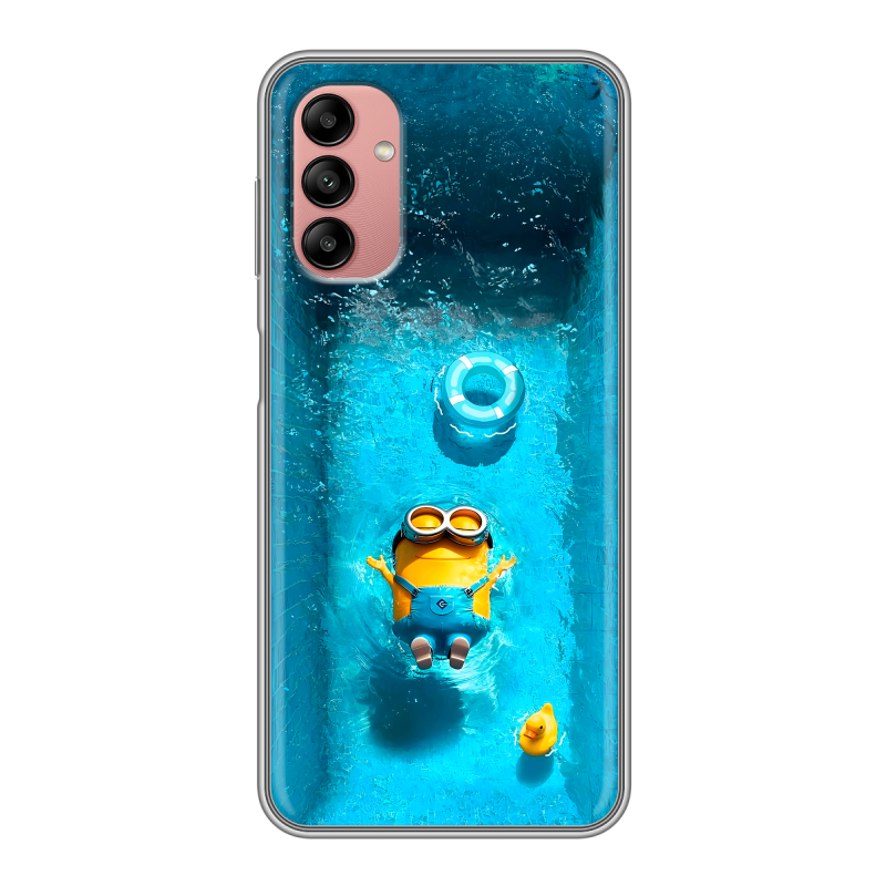 Силиконовый противоударный чехол на Samsung Galaxy A04s с принтом Миньоны Силиконовый противоударный чехол на Samsung Galaxy A04s с принтом Миньоны