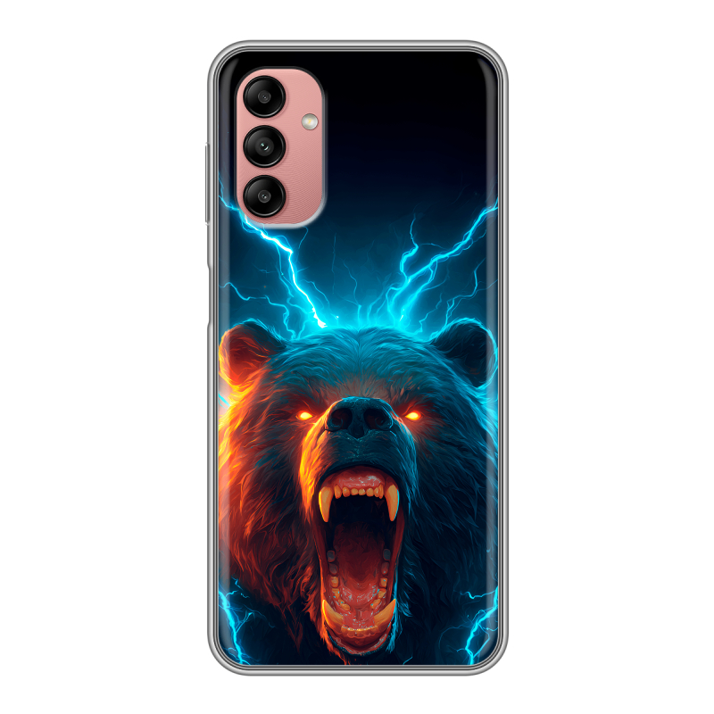Силиконовый противоударный чехол на Samsung Galaxy A04s с принтом Медведь Силиконовый противоударный чехол на Samsung Galaxy A04s с принтом Медведь