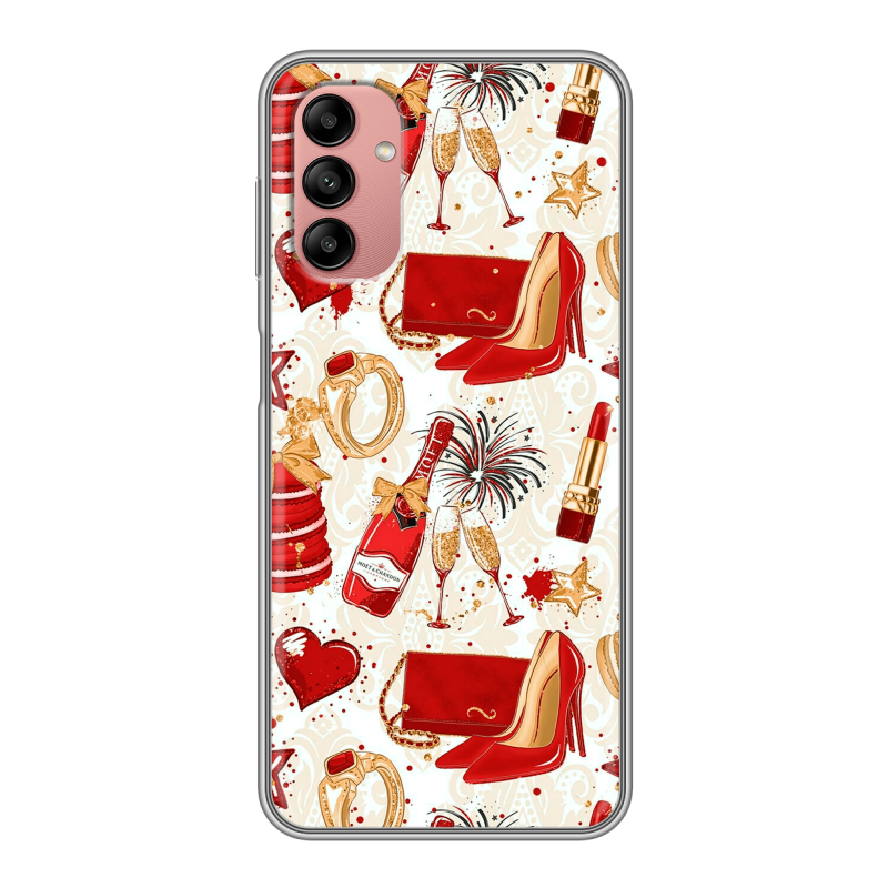 Силиконовый противоударный чехол на Samsung Galaxy A04s с принтом Новый год Силиконовый противоударный чехол на Samsung Galaxy A04s с принтом Новый год