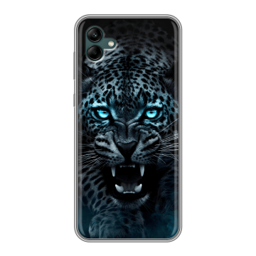 Силиконовый чехол на Samsung Galaxy A04 с принтом Темный леопард Силиконовый чехол на Samsung Galaxy A04 с принтом Темный леопард