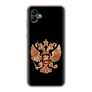 Силиконовый чехол на Samsung Galaxy A04 с принтом Герб России золотой