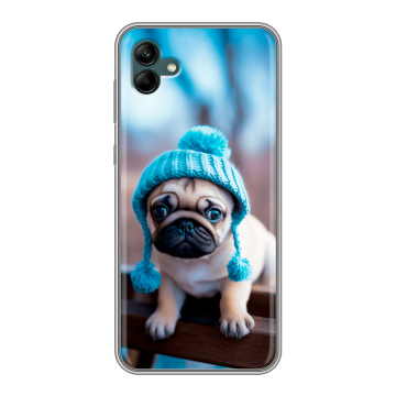 Силиконовый чехол на Samsung Galaxy A04 с принтом Мопс в шапке Силиконовый чехол на Samsung Galaxy A04 с принтом Мопс в шапке