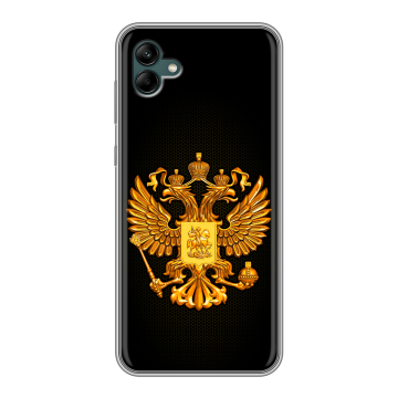 Силиконовый чехол на Samsung Galaxy A04 с принтом Герб России желтый Силиконовый чехол на Samsung Galaxy A04 с принтом Герб России желтый
