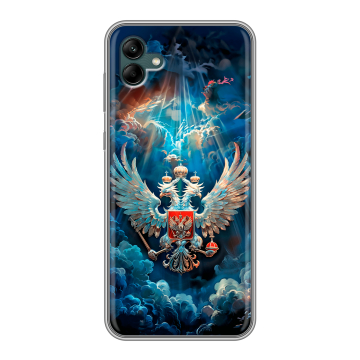 Силиконовый чехол на Samsung Galaxy A04 с принтом Герб флаг России Силиконовый чехол на Samsung Galaxy A04 с принтом Герб флаг России