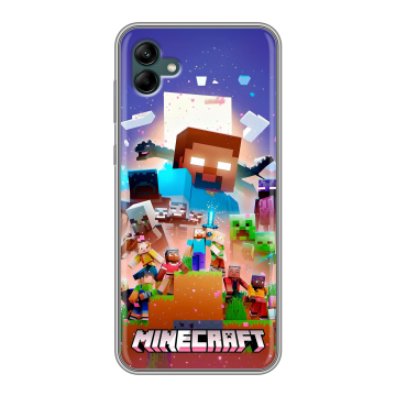 Силиконовый чехол на Samsung Galaxy A04 с принтом Майнкрафт Minecraft
