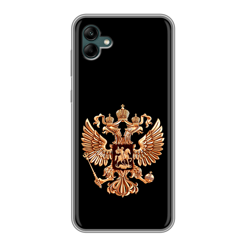 Силиконовый чехол на Samsung Galaxy A04 с принтом Герб России золотой Силиконовый чехол на Samsung Galaxy A04 с принтом Герб России золотой