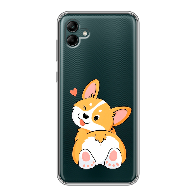 Силиконовый противоударный чехол на Samsung Galaxy A04 с принтом Корги Силиконовый противоударный чехол на Samsung Galaxy A04 с принтом Корги