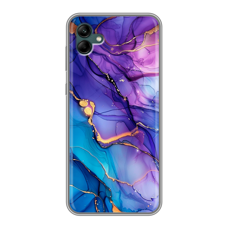 Силиконовый чехол на Samsung Galaxy A04 с принтом синий мрамор Силиконовый чехол на Samsung Galaxy A04 с принтом синий мрамор
