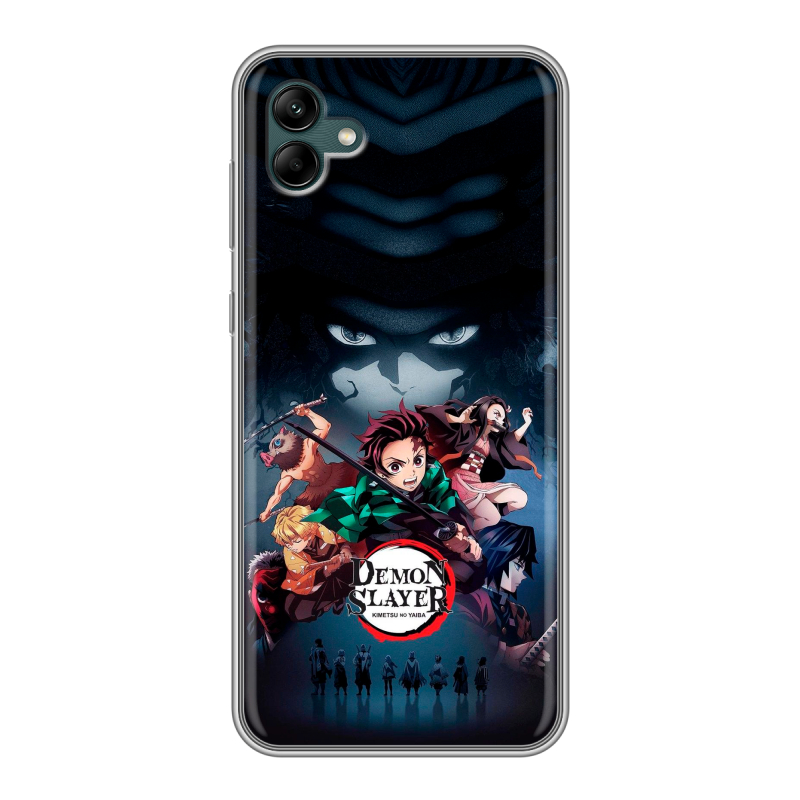 Силиконовый противоударный чехол на Samsung Galaxy A04 с принтом Demon Slayer Клинок рассекающий демонов Силиконовый противоударный чехол на Samsung Galaxy A04 с принтом Demon Slayer Клинок рассекающий демонов