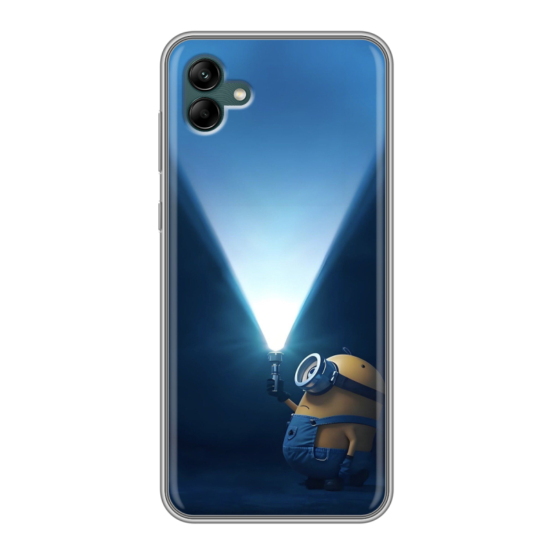 Силиконовый противоударный чехол на Samsung Galaxy A04 с принтом Миньоны Силиконовый противоударный чехол на Samsung Galaxy A04 с принтом Миньоны