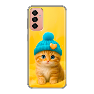 Силиконовый чехол на Samsung Galaxy M23 5G с принтом Котенок в шапке Силиконовый чехол на Samsung Galaxy M23 5G с принтом Котенок в шапке