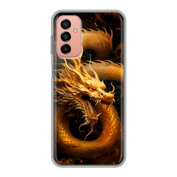 Силиконовый чехол на Samsung Galaxy M23 5G с принтом Золотой дракон