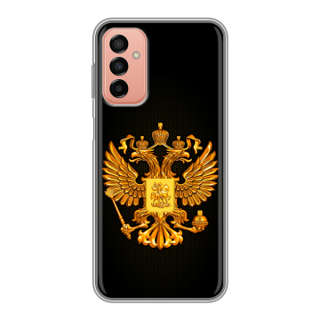 Силиконовый чехол на Samsung Galaxy M23 5G с принтом Герб России желтый Силиконовый чехол на Samsung Galaxy M23 5G с принтом Герб России желтый