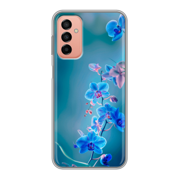 Силиконовый чехол на Samsung Galaxy M23 5G с принтом Голубые цветы Силиконовый чехол на Samsung Galaxy M23 5G с принтом Голубые цветы