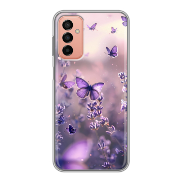 Силиконовый чехол на Samsung Galaxy M23 5G с принтом бабочки и лаванда Силиконовый чехол на Samsung Galaxy M23 5G с принтом бабочки и лаванда