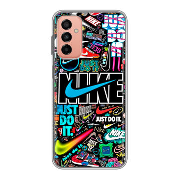 Силиконовый чехол на Samsung Galaxy M23 5G с принтом найк nike черный