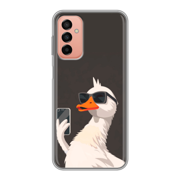 Силиконовый чехол на Samsung Galaxy M23 5G с принтом утка в очках Силиконовый чехол на Samsung Galaxy M23 5G с принтом утка в очках