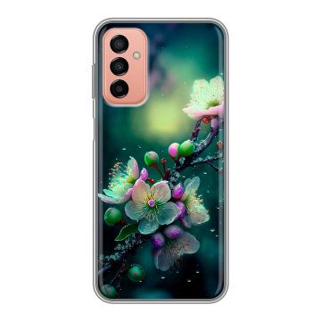 Силиконовый чехол на Samsung Galaxy M23 5G с принтом Цветы и мрамор Силиконовый чехол на Samsung Galaxy M23 5G с принтом Цветы и мрамор