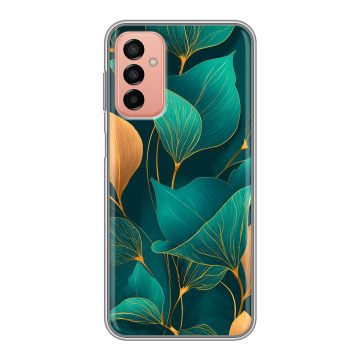 Силиконовый чехол на Samsung Galaxy M23 5G с принтом Листья и золото Силиконовый чехол на Samsung Galaxy M23 5G с принтом Листья и золото