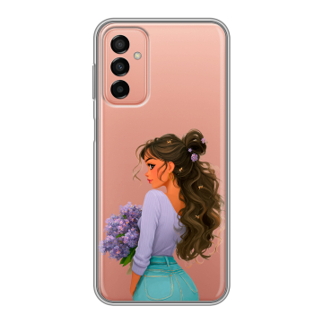Силиконовый чехол на Samsung Galaxy M23 5G с принтом девушка цветы Силиконовый чехол на Samsung Galaxy M23 5G с принтом девушка цветы