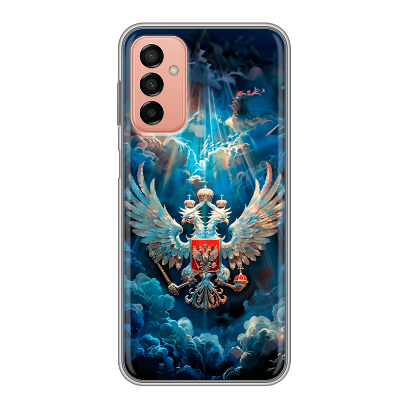 Силиконовый чехол на Samsung Galaxy M23 5G с принтом Герб флаг России Силиконовый чехол на Samsung Galaxy M23 5G с принтом Герб флаг России