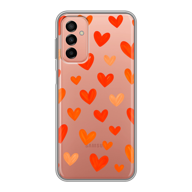 Силиконовый противоударный чехол на Samsung Galaxy M23 5G с принтом Сердечки Силиконовый противоударный чехол на Samsung Galaxy M23 5G с принтом Сердечки