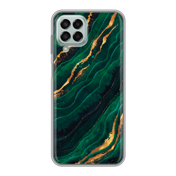 Силиконовый чехол на Samsung Galaxy M33 5G с принтом Мрамор зеленое золото