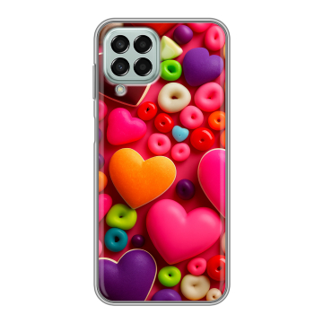 Силиконовый чехол на Samsung Galaxy M33 5G с принтом Сердечки