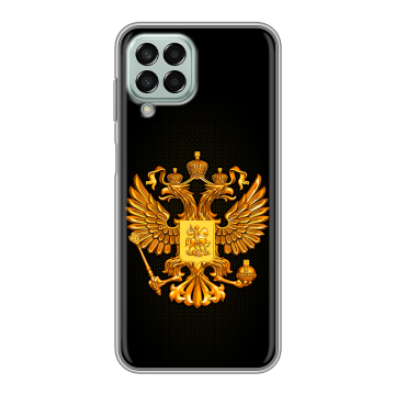 Силиконовый чехол на Samsung Galaxy M33 5G с принтом Герб России желтый