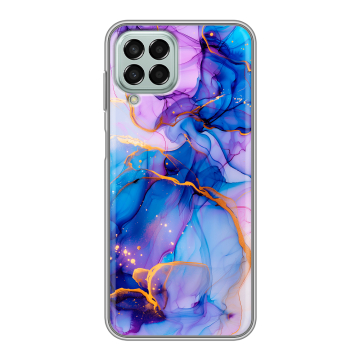 Силиконовый чехол на Samsung Galaxy M33 5G с принтом синий мрамор