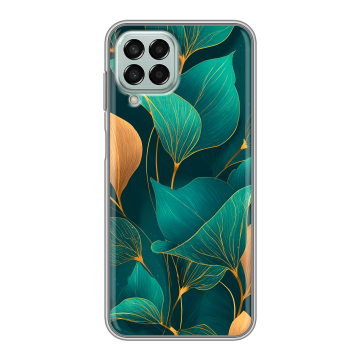 Силиконовый чехол на Samsung Galaxy M33 5G с принтом Листья и золото Силиконовый чехол на Samsung Galaxy M33 5G с принтом Листья и золото
