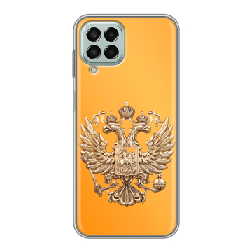 Силиконовый чехол на Samsung Galaxy M33 5G с принтом Герб Флаг России Силиконовый чехол на Samsung Galaxy M33 5G с принтом Герб Флаг России
