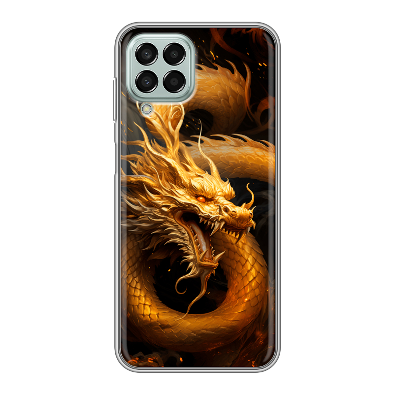 Силиконовый чехол на Samsung Galaxy M33 5G с принтом Золотой дракон Силиконовый чехол на Samsung Galaxy M33 5G с принтом Золотой дракон